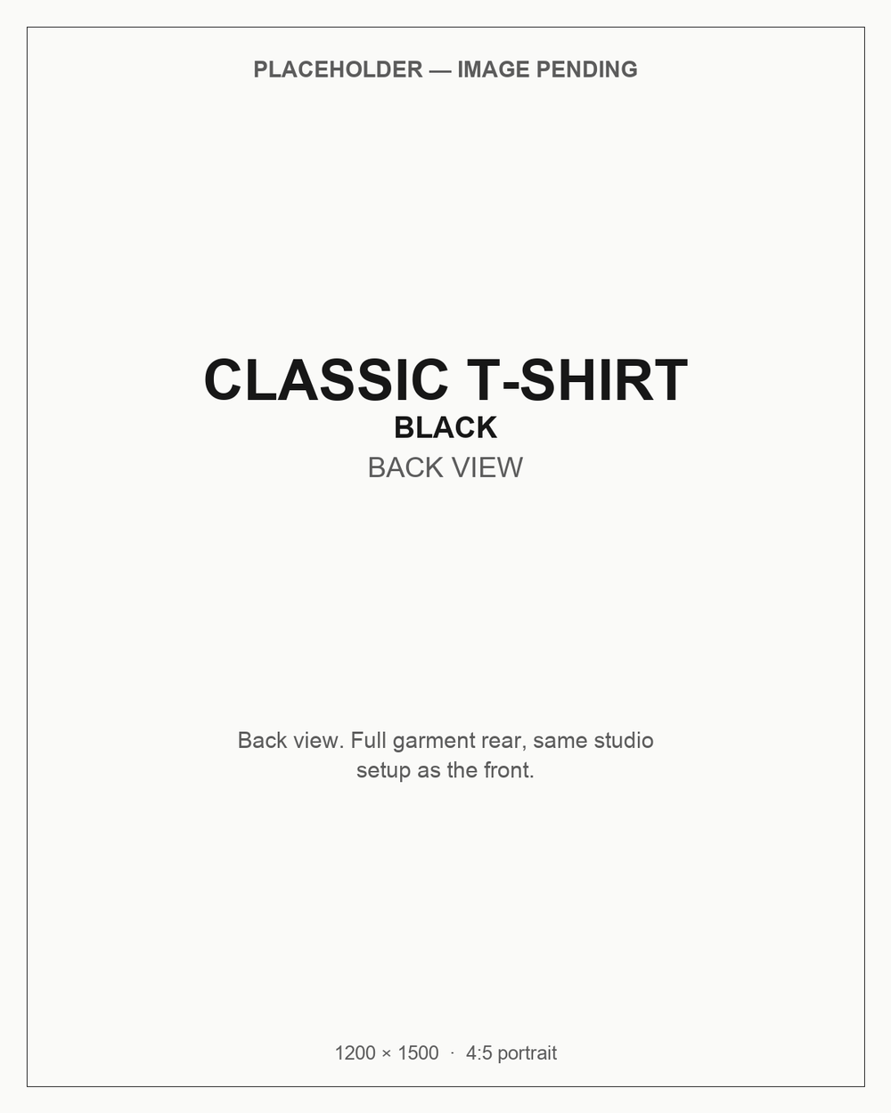 Classic T-shirt – Black – back view
