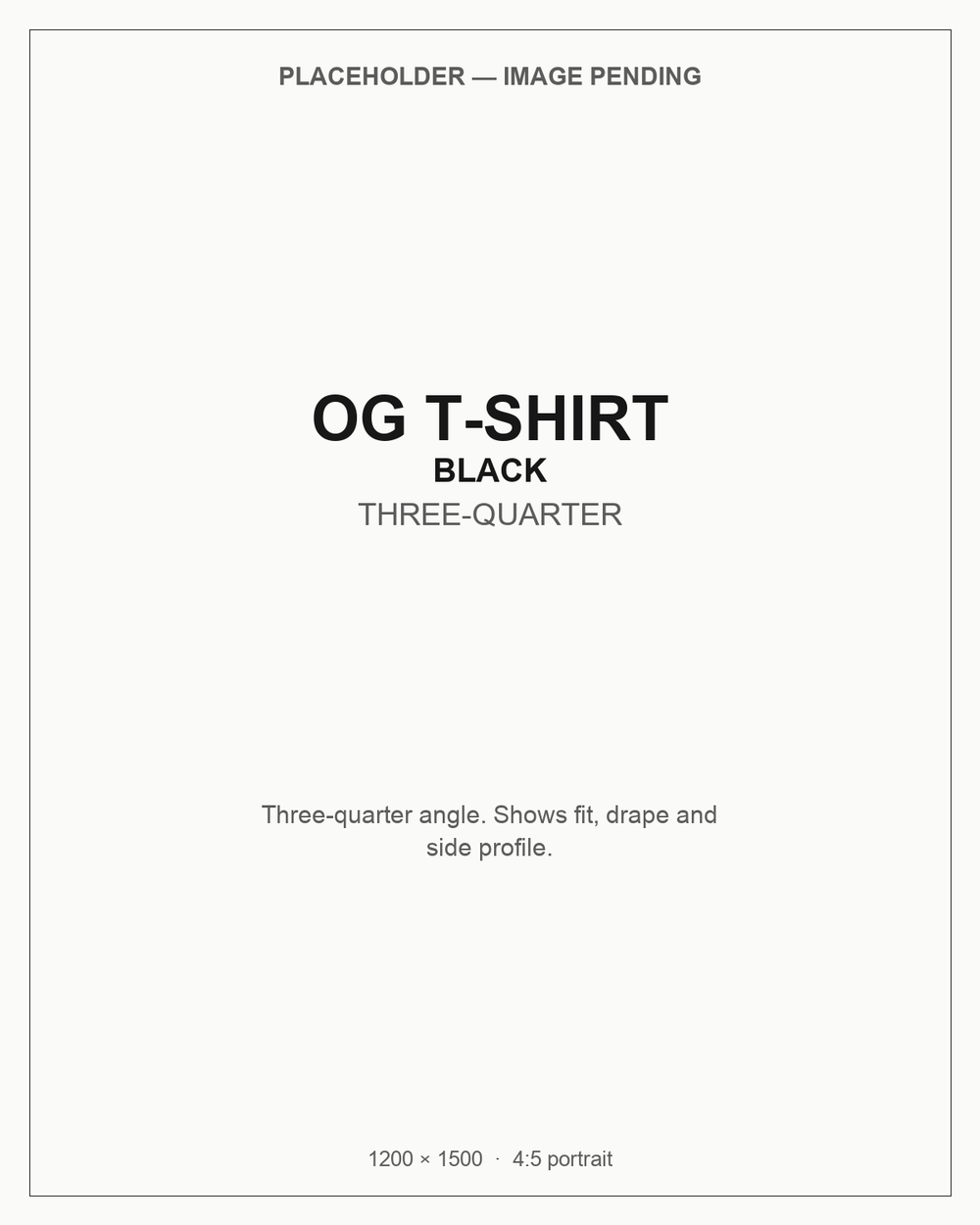 OG T-shirt – Black – three-quarter view